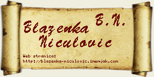 Blaženka Niculović vizit kartica